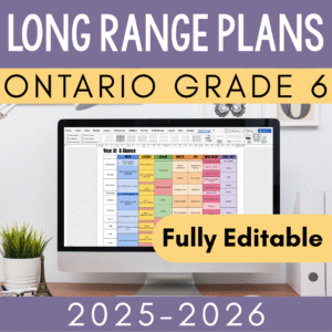Grade 6 Ontario Long Range Plans 2025-2026 - Fully Editable