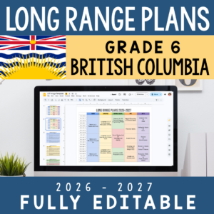 British Columbia Long-Range Plan — Grade 6 (Editable Google Slides)