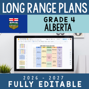 Alberta Long-Range Plan — Grade 4 (Editable Google Slides)
