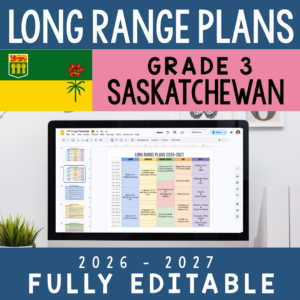 Saskatchewan Long-Range Plan — Grade 3 (Editable Google Slides)
