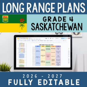 Saskatchewan Long-Range Plan — Grade 4 (Editable Google Slides)