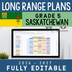 Saskatchewan Long-Range Plan — Grade 5 (Editable Google Slides)