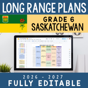 Saskatchewan Long-Range Plan — Grade 6 (Editable Google Slides)