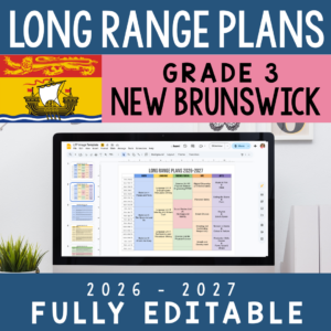 New Brunswick Long-Range Plan — Grade 3 (Editable Google Slides)