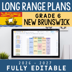 New Brunswick Long-Range Plan — Grade 6 (Editable Google Slides)