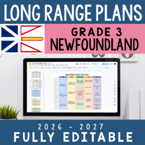 Newfoundland Long-Range Plan — Grade 3 (Editable Google Slides)