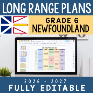 Newfoundland Long-Range Plan — Grade 6 (Editable Google Slides)