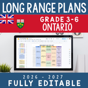 Ontario Editable Long Range Plans Bundle - Grade 3-6
