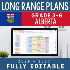 Alberta Editable Long Range Plans Bundle - Grade 3-6