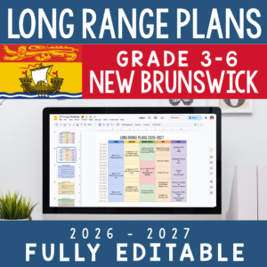 New Brunswick Editable Long Range Plans Bundle - Grade 3-6
