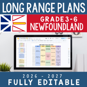 Newfoundland Editable Long Range Plans Bundle - Grade 3-6